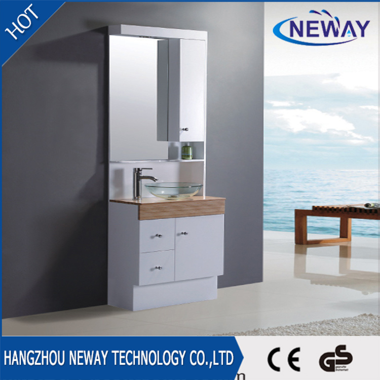 Floor Mounted PVC Waterproof Mirror Cabinet Bathroom