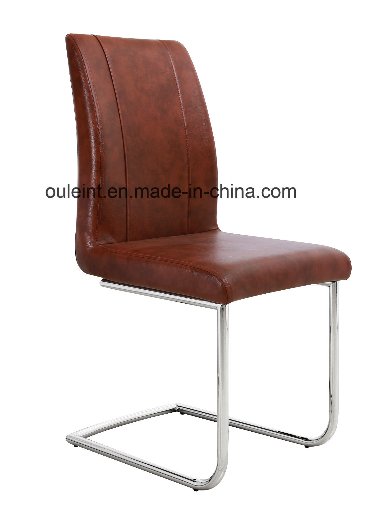 PU Metal Round Tube Base Dining Chair