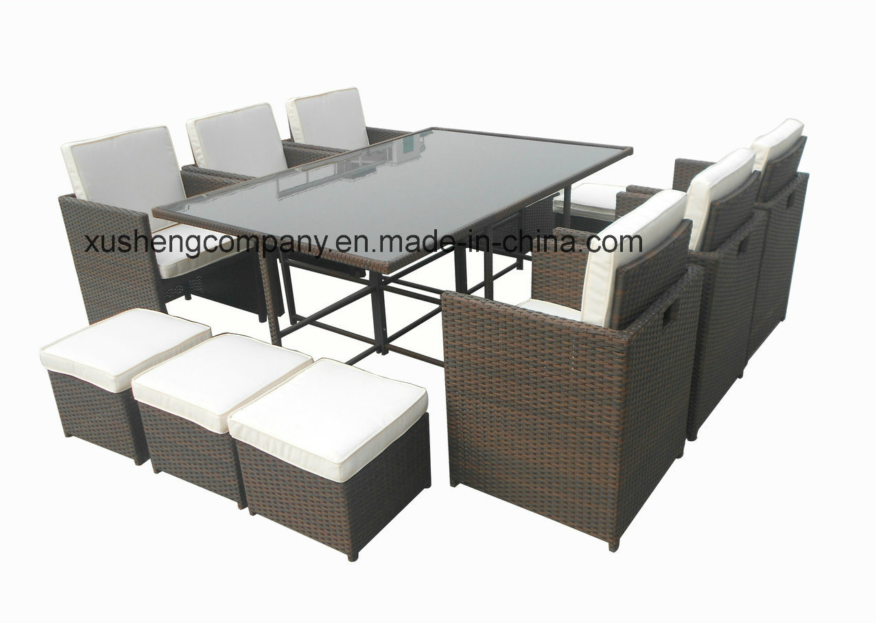 Rattan Outdoor Furntiure Dining Set Garden Wicker Table+Chair