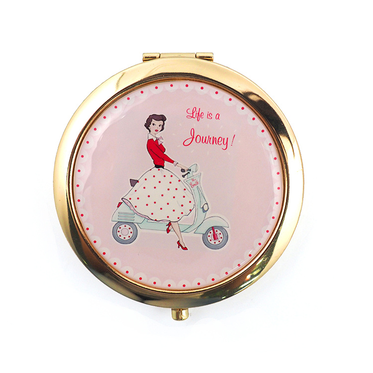 New Arrival Cheap Round Golden Make up Mirror Hx-7678