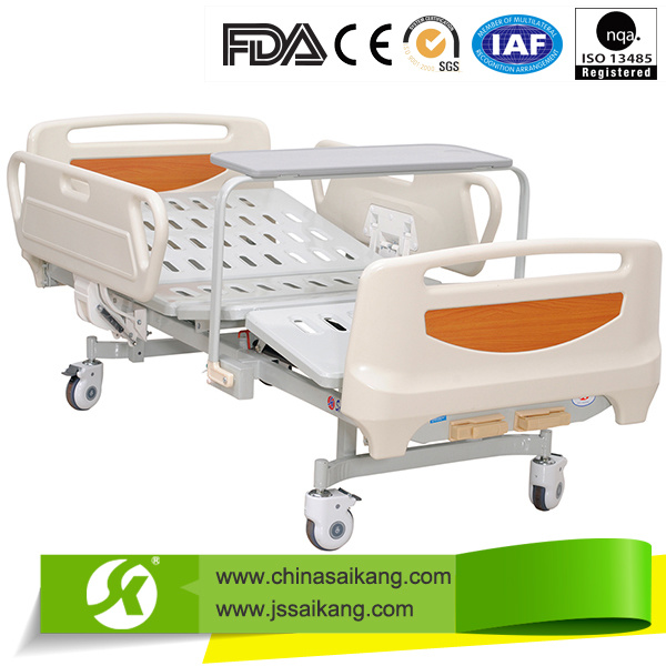 2 Cranks Manual Hospital Patient Bed with Detachable Table