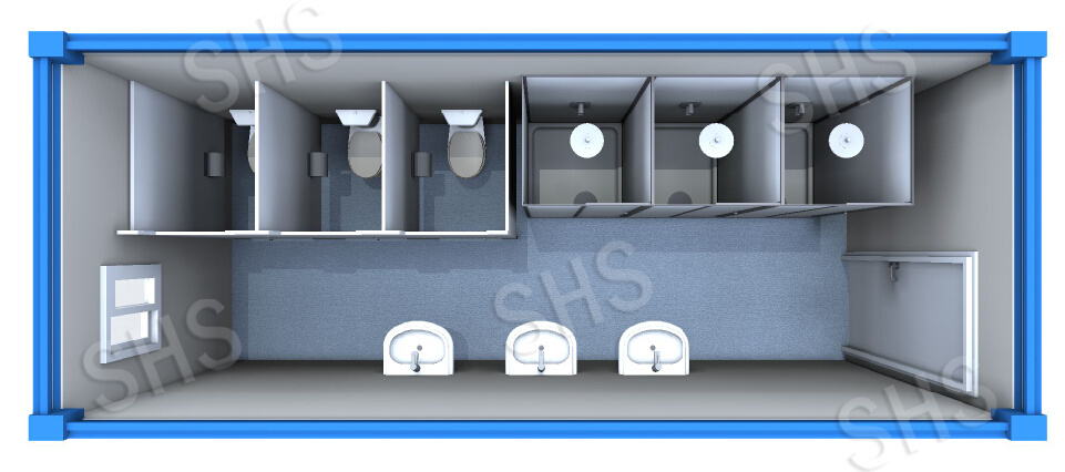 Public Washroom/Public Toilet/Public Ablution Cabin (shs-fp-ablution025)