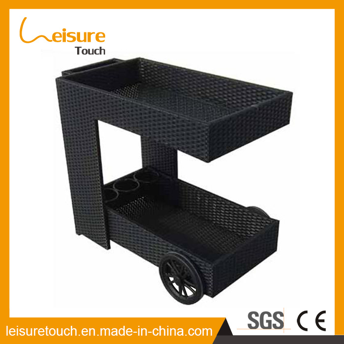 Useful Outdoor Indoor Garden Restaurant Furniture Handmade Rattan Hotel Supermarket Rattan Wheel Barrow Dining Cart /Car