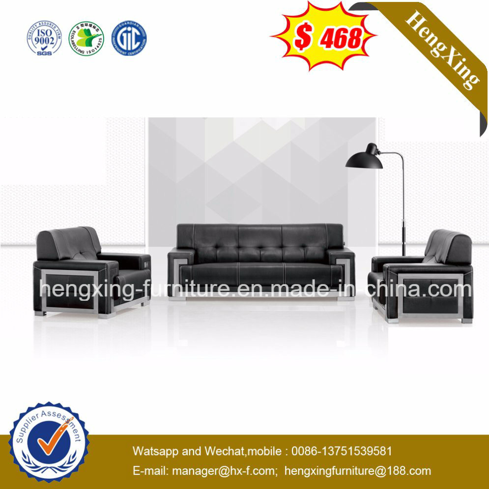 Chrome Metal Frame Combination Leather Office Sofa (HX-CS005)