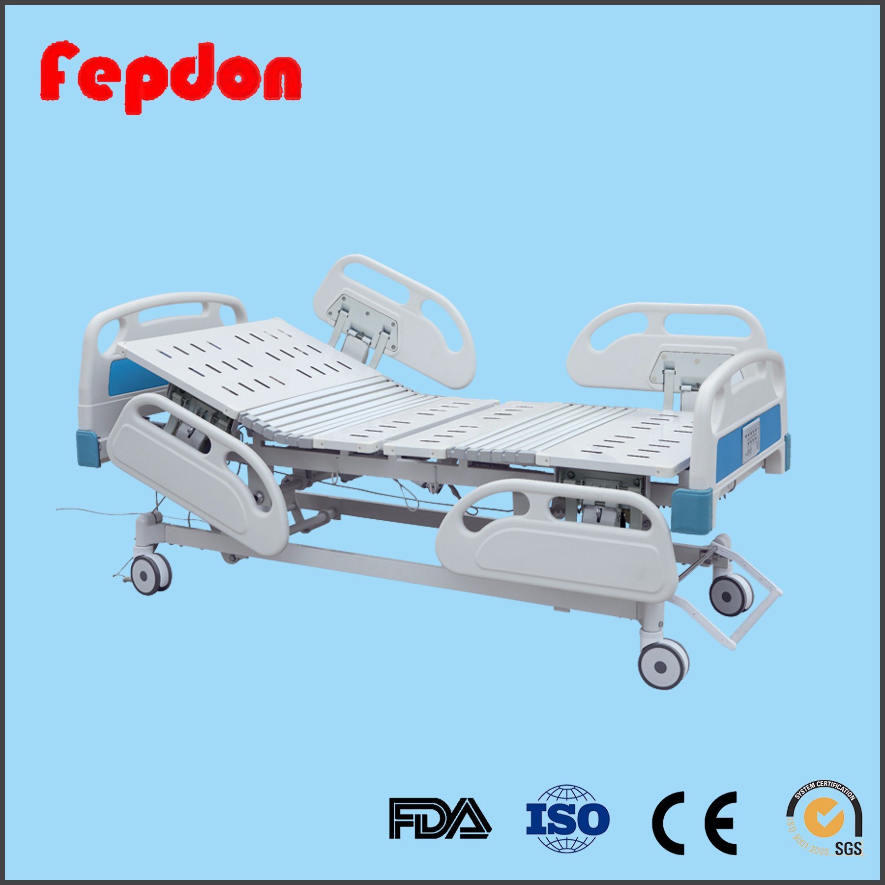 5 Function Electrical Hospital Bed with German Wheels (858)