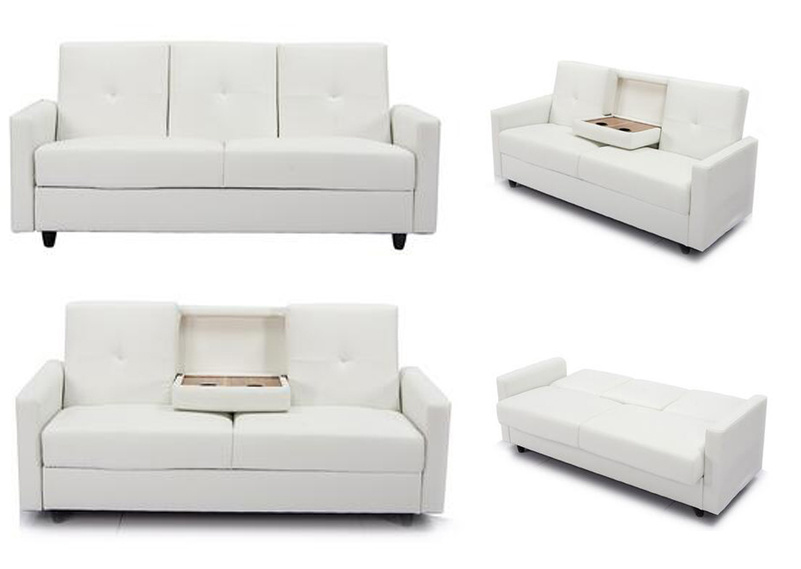 Modern Entertainment Sofa Bed with Cup Holders Furniture (HC057)