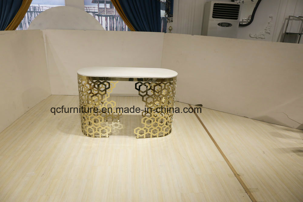 Modern Golden Marble Top Luxury Console Table