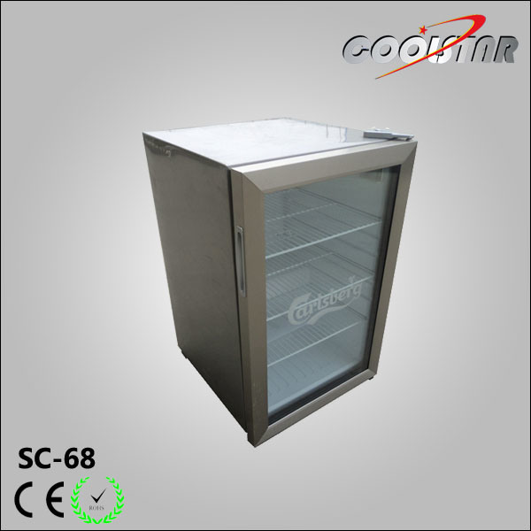 Glass Door Bar Fridge Showcase with Transparent Front (SC68)