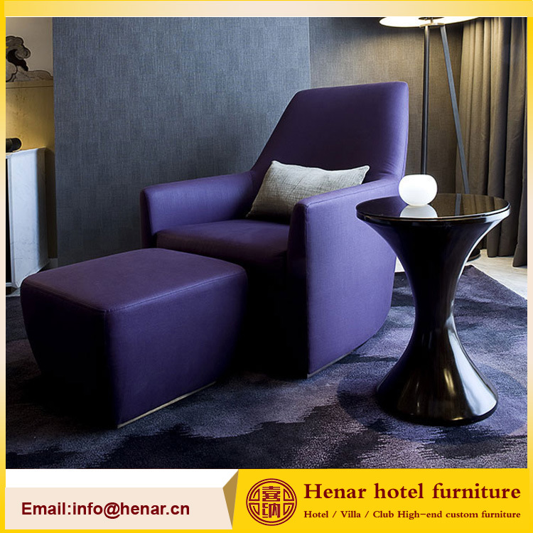 Fashionable Style Purple Chaise Lounge Chairs with Foot Rest