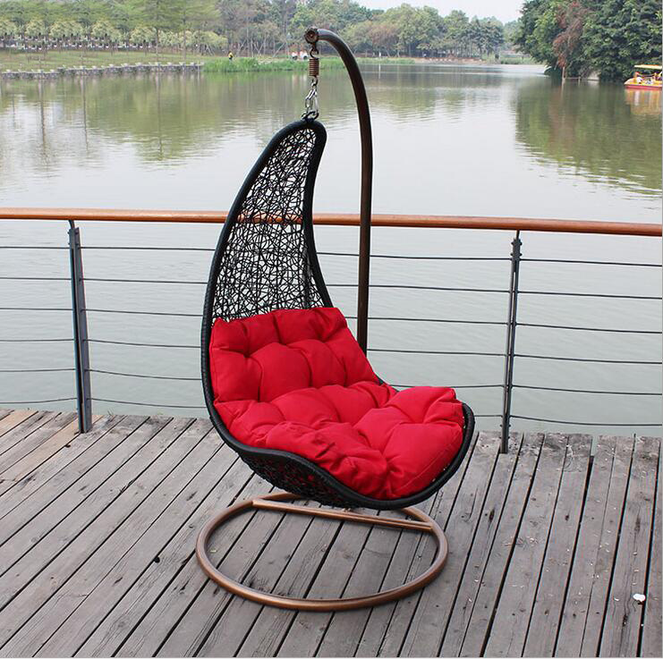 Rattan Shaped Swing Chair Wicker Hanging Single Seat Swing (D018)