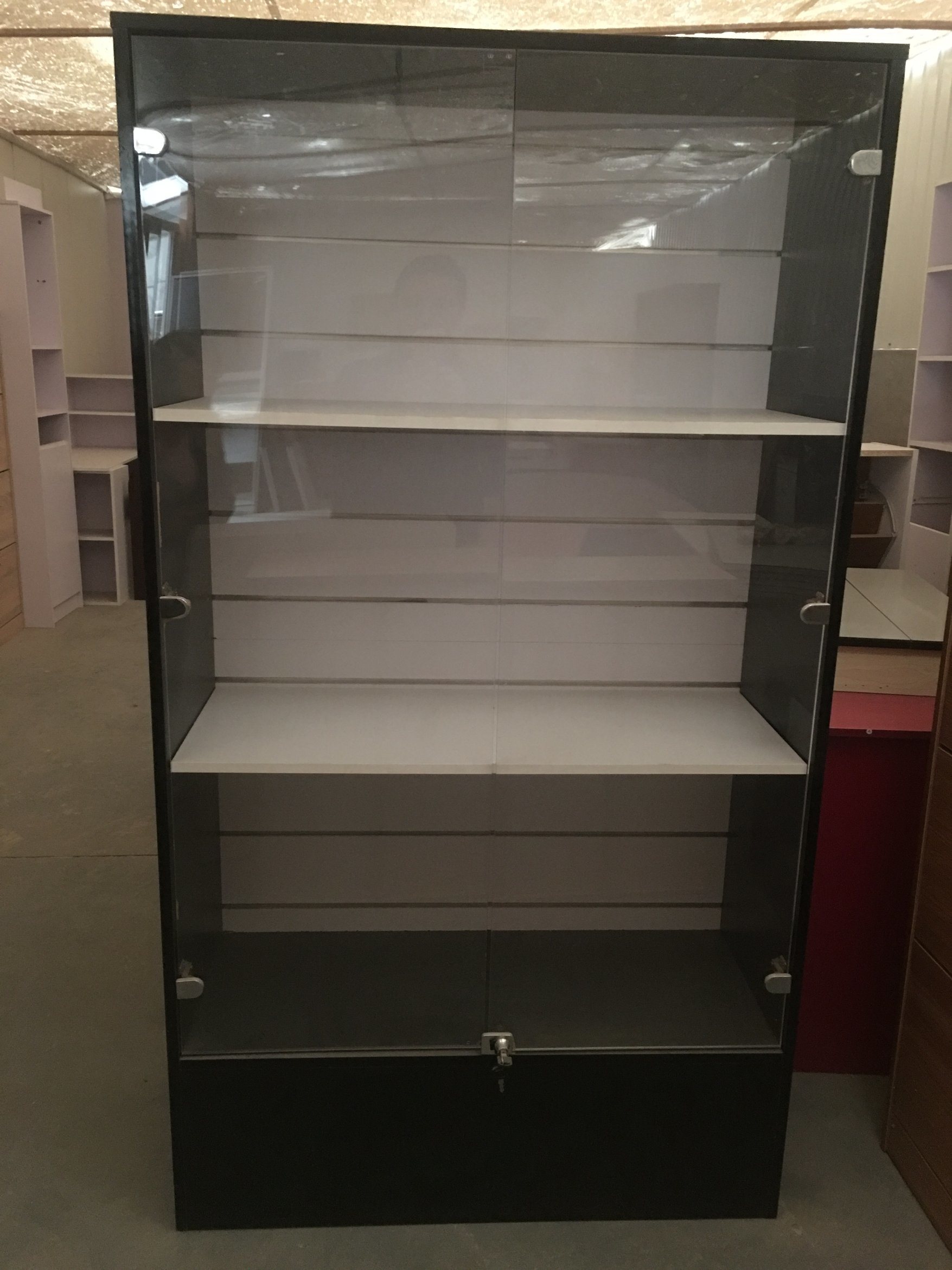 Wood Material Display Cabinet with Glass and Lock