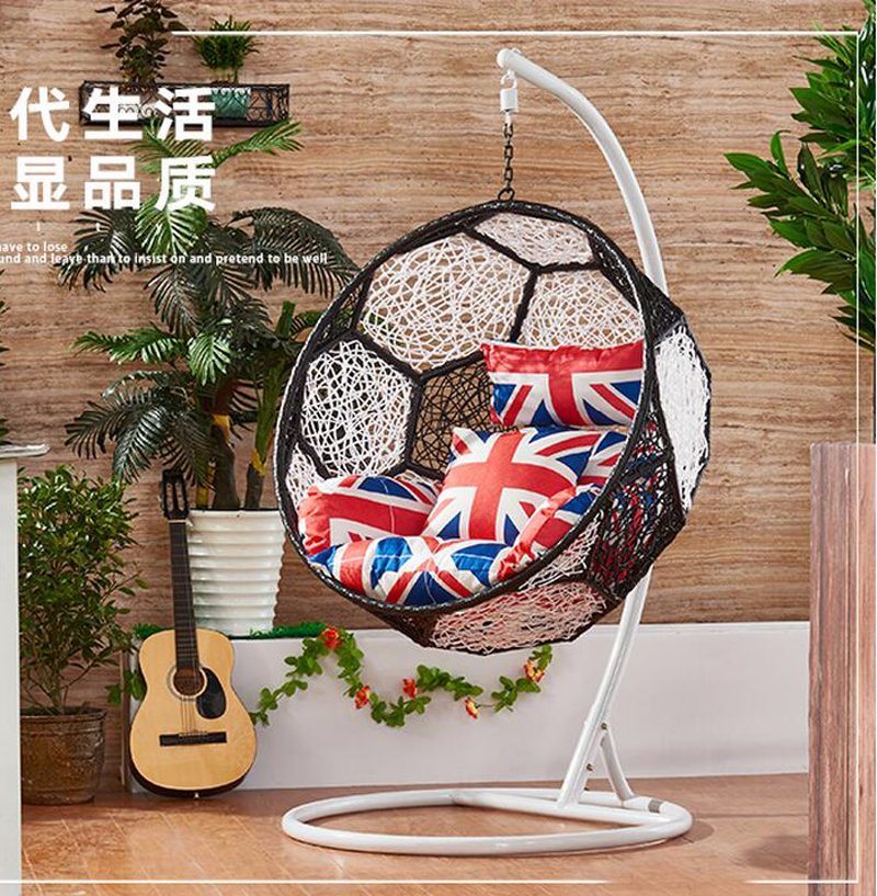 Rattan Shaped Swing Chair Wicker Hanging Single Seat Swing Chair D012