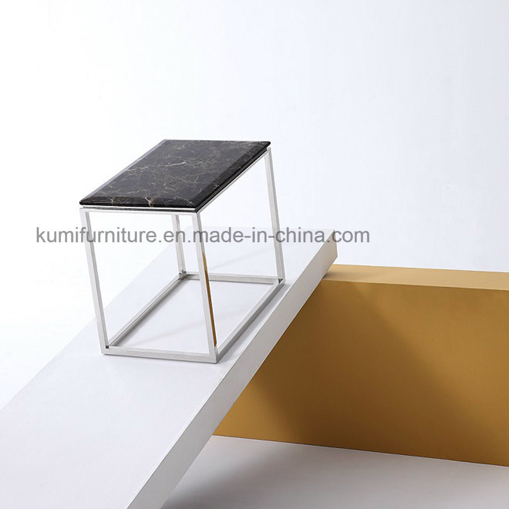 Stainless Steel Living Room Furniture Marble Coffee Side Table