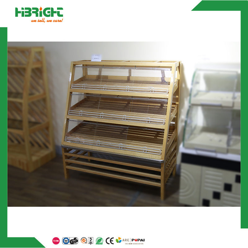 Wooden Supermarket Vegetable Fruit Rack