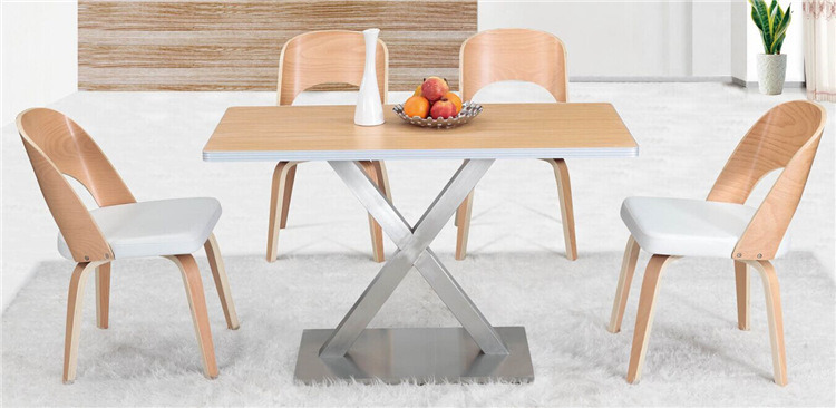 Stainless Steel Legs Wooden Restaurant Furniture Set for Sale