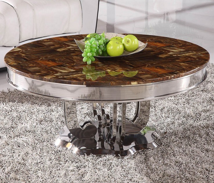 Wedding Events Golden Stainless Steel Bar Dining Table