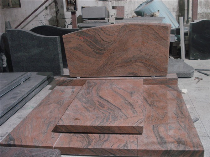 Custom Design Multicolor Red Granite Australian Tombstone for Cemetery