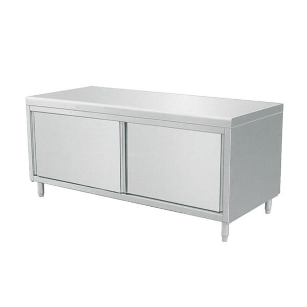 Stainless Steel Storage Cabinet with Two Sliding Doors