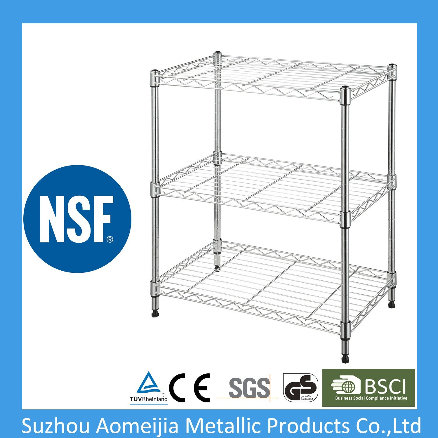 Hot Sale Chrome Storage Display Shelves 3 Tiers