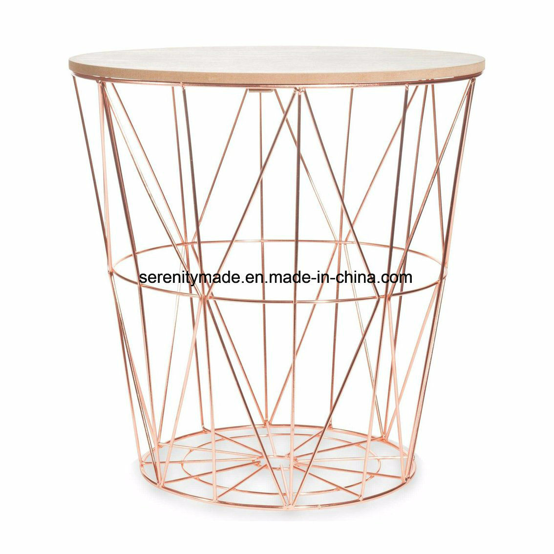 Home Goods Basket Wire Wooden Top Coffee Table