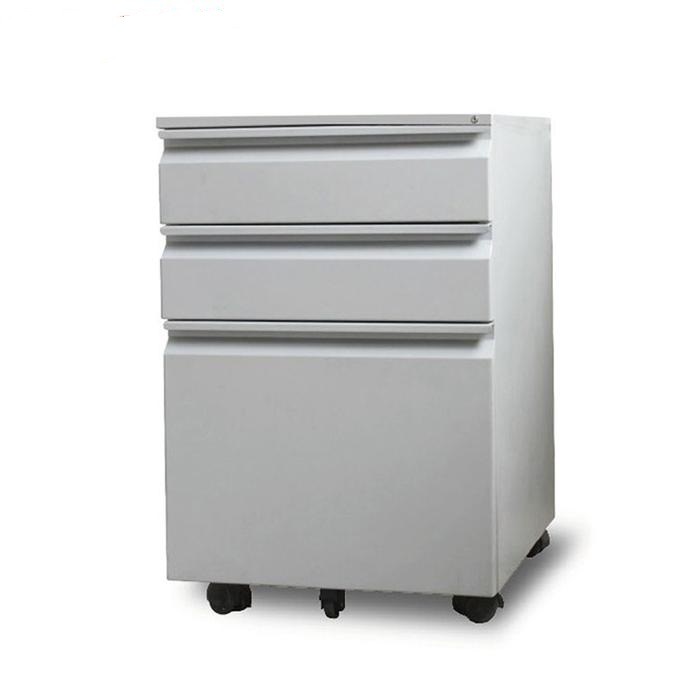 Lockable Two Drawer Metal File Cabinet on Wheels