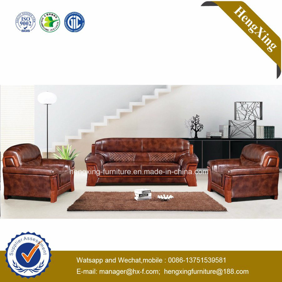 Modern Office Furniture Genuine Leather Couch Office Sofa (HX-CF002)