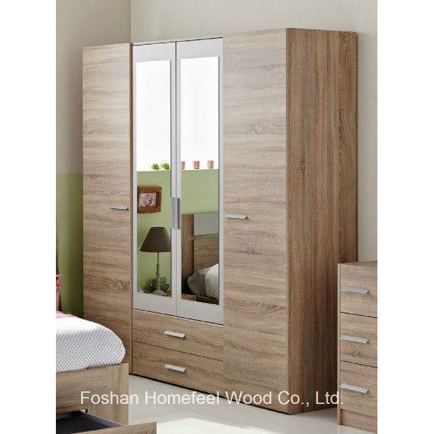 Bedroom Furniture Mirrored Combination 4 Door Wardrobe (WB53)