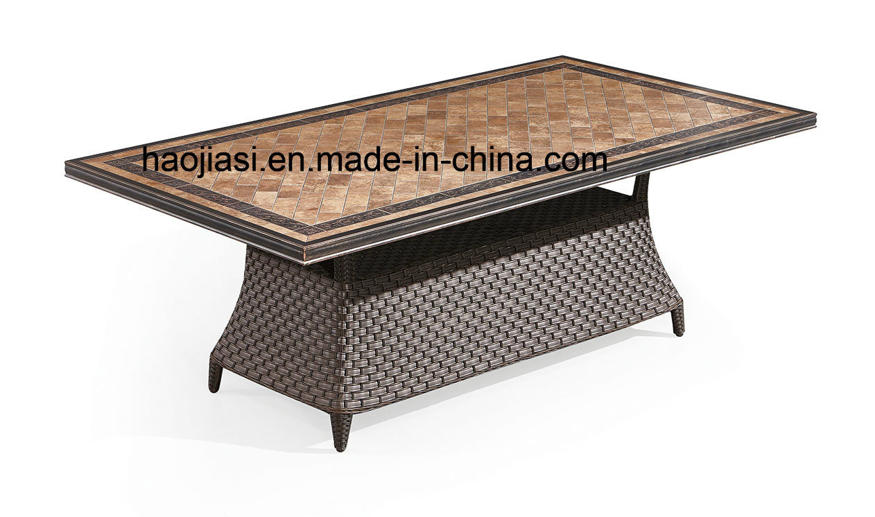 Outdoor / Garden / Patio/ Rattan& Aluminum Table with Marble Tabletop HS7617dt