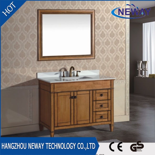 Wholesale Classic Solid Wood Ceramic Basin Antique Bathroom Furniture