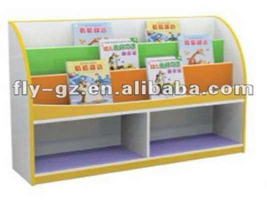 Preschool Kids Wooden Book Case for Library (KF-62)