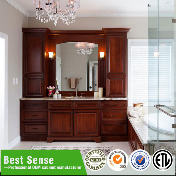 Modern Customized Elegance Solid Wood Bathroom Cabinet