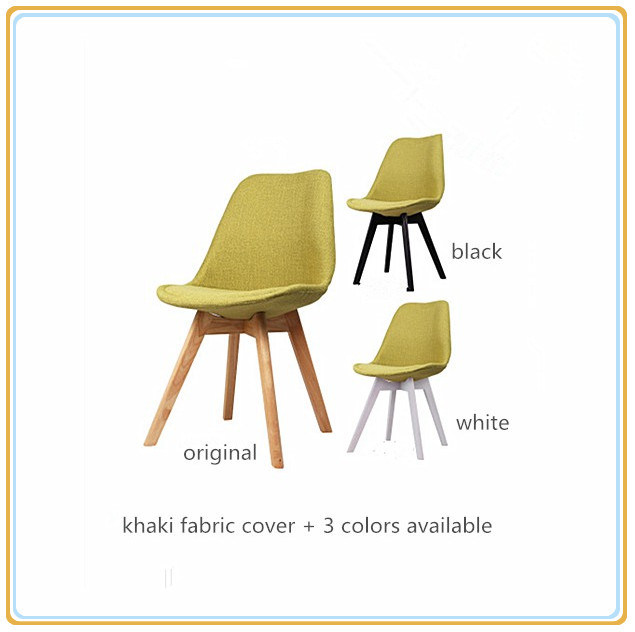 Restaurant Chairs/Dining Room Chairs/Home Chairs with Khaki Fabric Cover and Original Wooden Legs