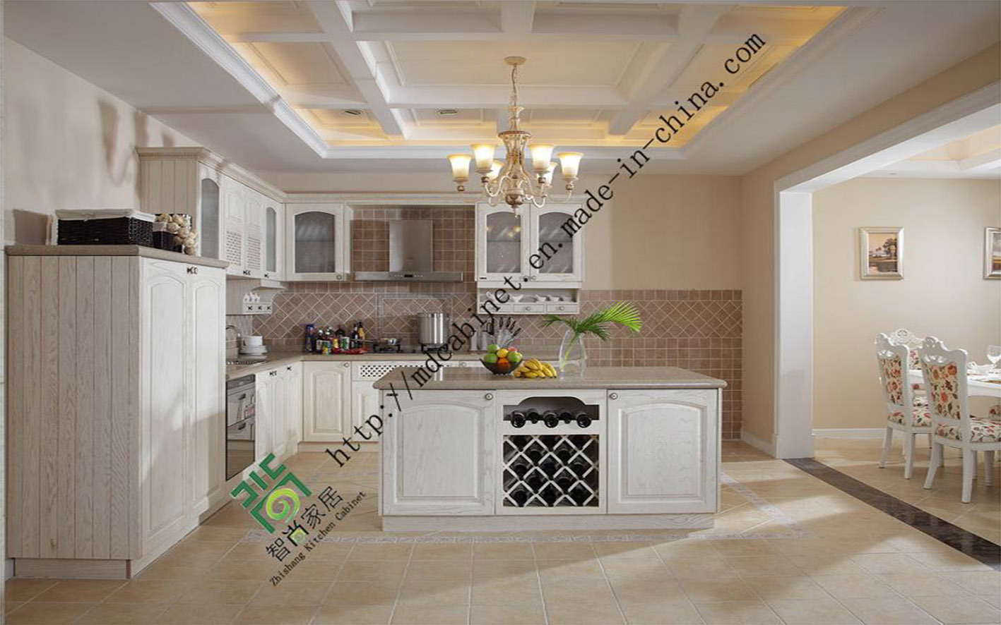 Modern Design Solid Wood Kitchen Cabinet for Custom Made