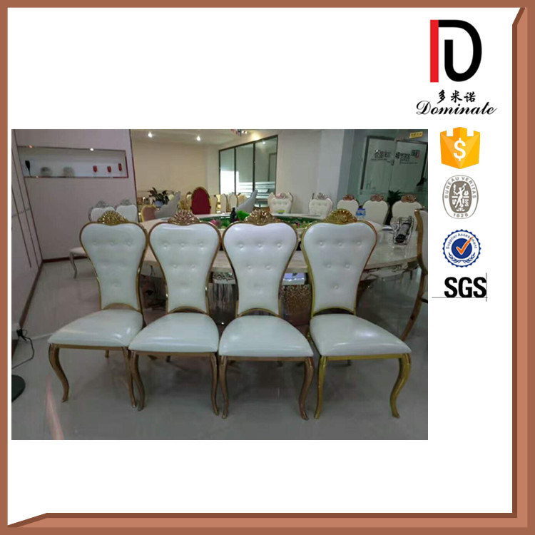 White Leather Banquet Stainless Steel Chair