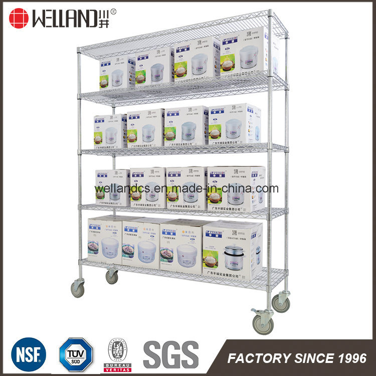 High Quality Chrome Metal Wire Supermarket Gondola Shelving Factory Price