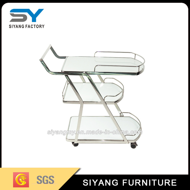 Hotel Food Service 3 Layer Steel Trolley