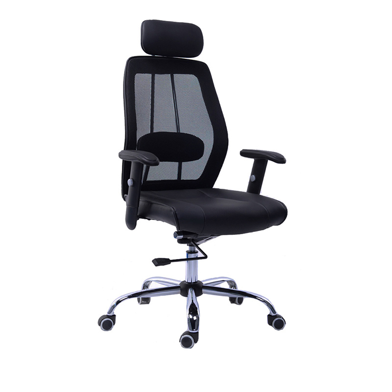 Swivel PU Seat with Headrest Mesh Office Furniture Chair (FS-8752)