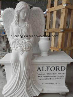 Weeping Angel White Marble Monuments Headstone and Tombstone