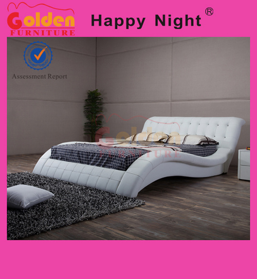 White Comfortable Bed Set Wooden Bed Models G1108