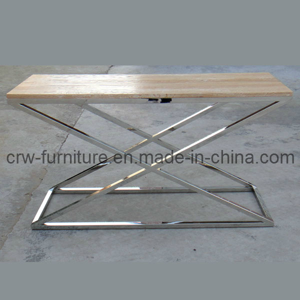 Stainess Steel Cross Legs Console Table (MFF-104)