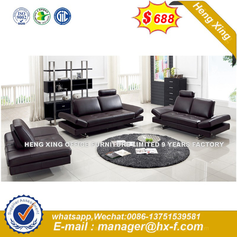 Wooden Frame Arms Leather Executive Office Sofa (UL-NSC415)