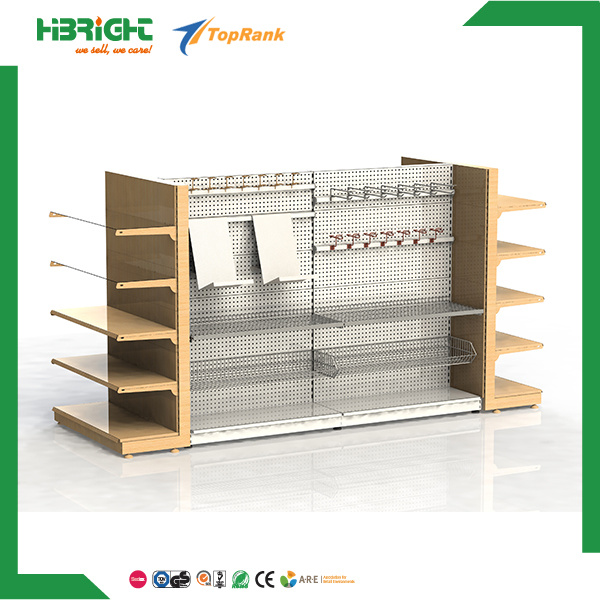 Supermarket Equipment Perforated Back Panel Retail Gondola Shelving