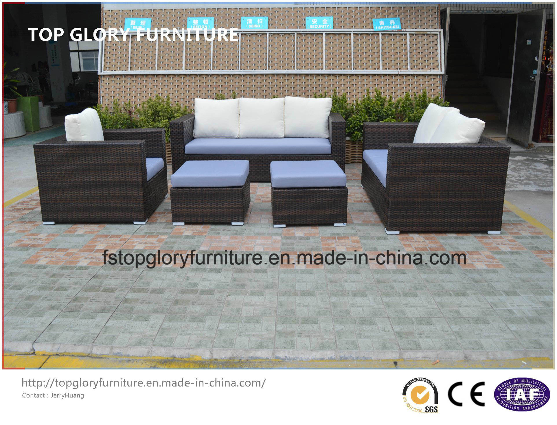 Modern Garden Furniture Wicker/Rattan Sofa (TG-7001)