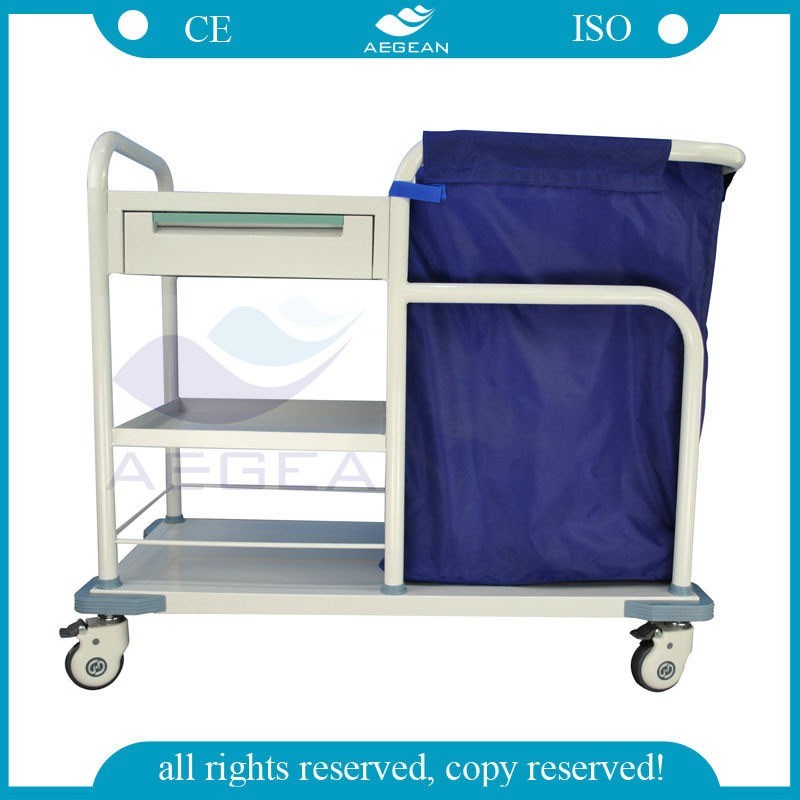 AG-Ss017b ISO Ce Approved Cheap Stainless Steel Hospital Laundry Trolley