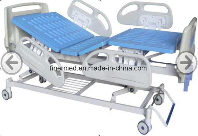 3 Function Deluxe Hospital Medical Manual Bed with Shoe Holder