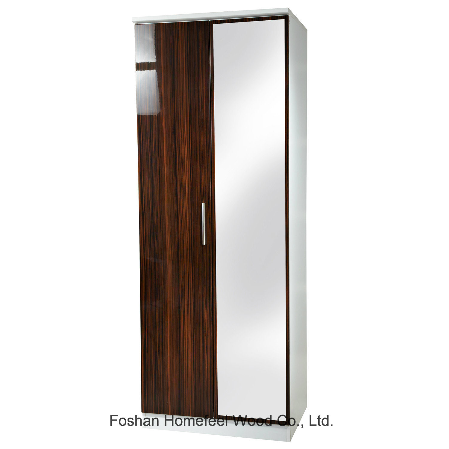 New High UV Gloss Bedroom 2 Door Mirrored Wardrobe (WB59)