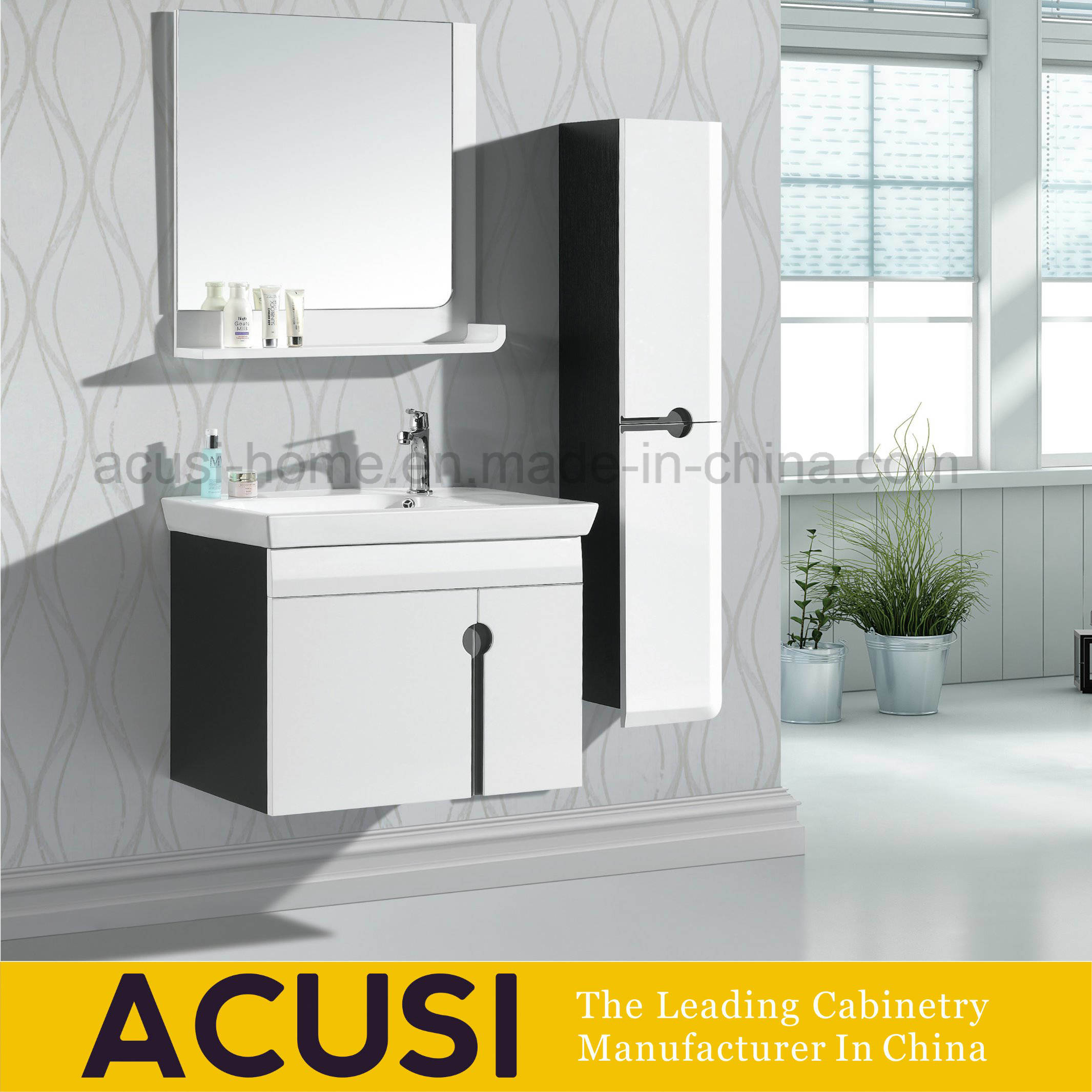 Lacquer White Plywood MDF Modern Bathroom Furniture (ACS1-L31)