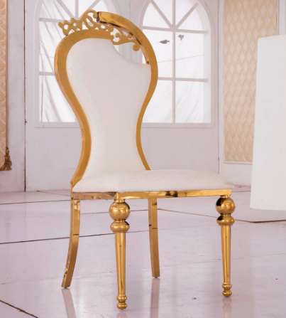 New Event Design Wedding Hotel Golden Stainless Steel Dining Chair