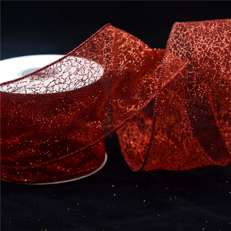 Organza Ribbon with Wire Edge for Festival Decoration