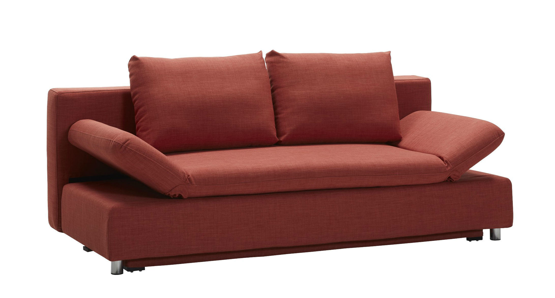 Fabric Sofa Cum Bed with Storage and Changeable Armrests